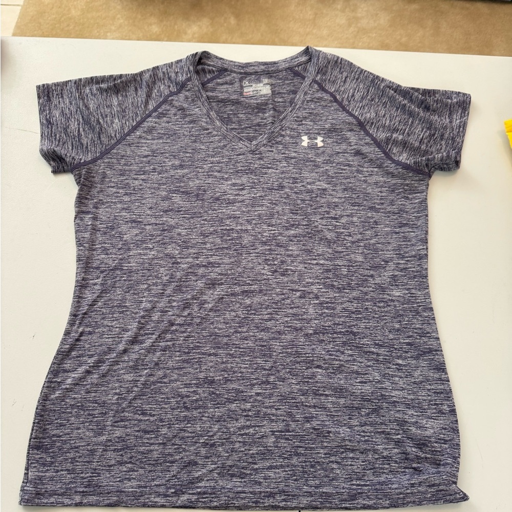 Under Armour Purple Semi-Fitted Short Sleeve Performance Tee Heatgear